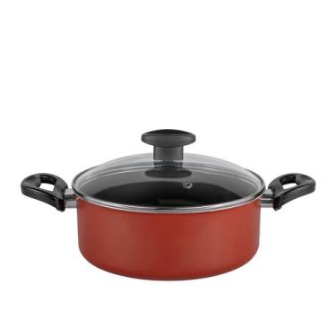 Imagem de Panela para Cozinha Caçarola Antiaderente Teflon C/ Tampa De Vidro Nº 