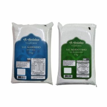 Imagem de Kit 2 Sal de Mossoró Integral Al Andalus: Com Iodo, Sem Iodo