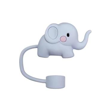Imagem de Capa de palha de elefante para copo Stanley de 40 e 850 g, tampa de cobertura de palha de silicone de 10 mm para acessórios de copo Stanley, bonito topo de palha para copos, tampa de palha para tampas
