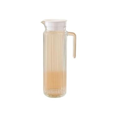 Imagem de Jarra de Vidro Com Tampa 1800ML Alça Para Agua Sucos Drinks Bares Restaurantes Cozinha Almoço Jantar(1.00 L)