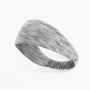 Imagem de Bandanas esportivas com absorção de umidade – Faixa elástica para corrida, ioga e fitness, faixas de cabelo respiráveis unissex (cinza floral)