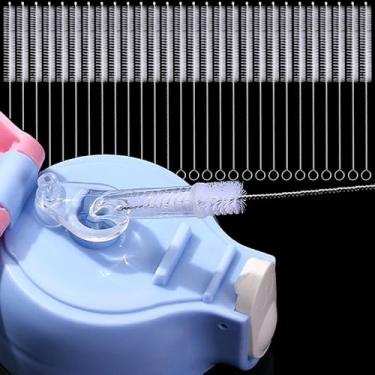 Imagem de 5 peças de escovas de limpeza de palha, reutilizáveis, de nylon, aço inoxidável, para uso doméstico, cabo longo, escovas de limpeza para canudo