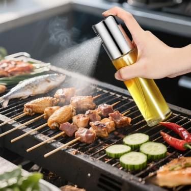 Imagem de Pulverizador de azeite de oliva para cozinhar 2 em 1, frasco dispensador de azeite de oliva para cozinha, recipiente de óleo para assar, fritadeira, salada, fritura, churrasco, assar (100 ml)