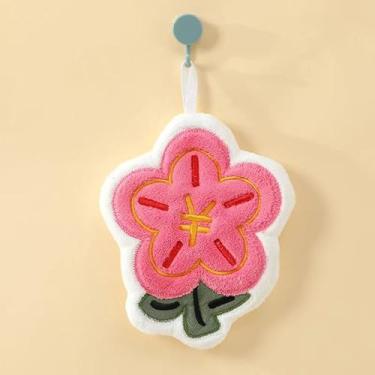 Imagem de Toalhas de mão com laço para pendurar, altamente absorventes e penduradas, adequadas para cozinha e banheiro - branca, vermelha