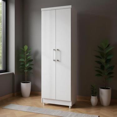 Imagem de Armário Multiuso Sapateira 2 Portas 5 Divisórias Compacto Branco