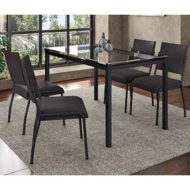 Imagem de Mesa De Jantar Alexa Com 4 Cadeiras Dora Fabone Fosco/café