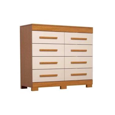 Imagem de Cômoda Casal Nalu C- 8 Gavetas Cinamomo-off White - Acp
