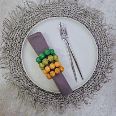 Imagem de Maison Charlo Kit 4 Argolas De Guardanapos Mística Do Oriente Laranja