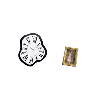 Imagem de Fenteer Relógio de Parede em Acrílico Distorcido E Porta-retratos em Resina para Decoração Criativa de Mesa, Loja, Escritório, Quarto Ou Estilo Fazenda.