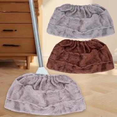 Imagem de 1 peça capa de pano de vassoura de cor aleatória reutilizável coral veludo molhado e seco capas de esfregão de piso de uso duplo ferramentas de limpeza doméstica