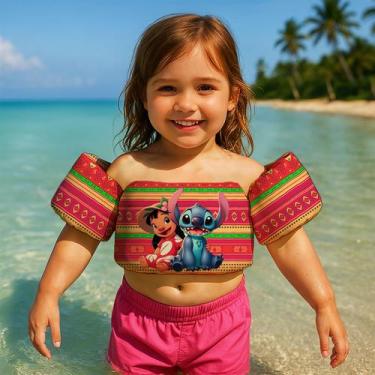 Imagem de Boia de Braço Colete Infantil para Nadar Praia Piscina Estampa Alien A