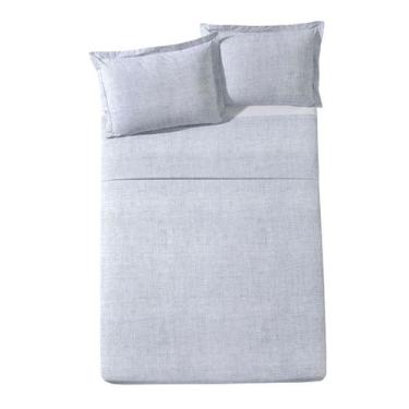 Imagem de Jogo de Cama King Döhler Uni Azul 100% Algodão 180 fios 4 peças