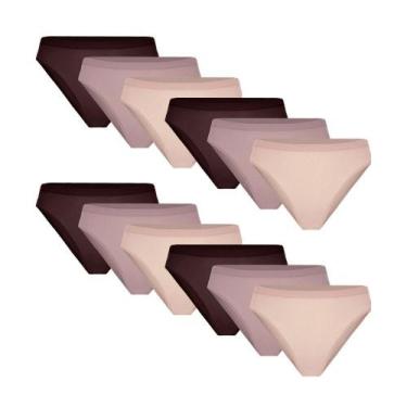 Imagem de Kit 12 Calcinha Biquini Trifil de Poliamida Varias Cores 4404, GG, Poe