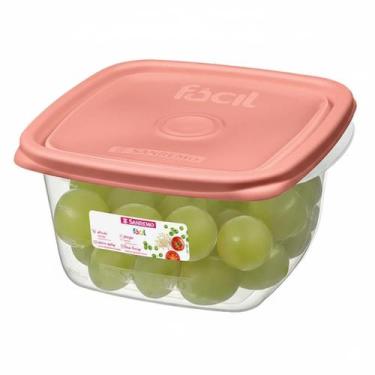 Imagem de Pote Plástico Quadrado Com Tampa Hermético 800ml Sanremo Armazenamento