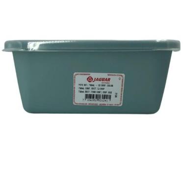 Imagem de Pote Retangular Organizador Azul Rosa Amarelo 750ML - Jaguar, Azul