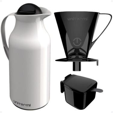 Imagem de Kit Garrafa Térmica 1L Siena Suporte Porta Filtro de Café 102 103 Açuc