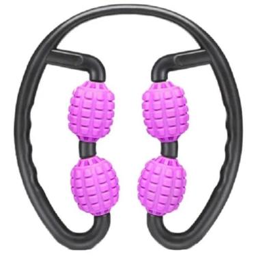 Imagem de Massageador Corporal com Rolos 3D, PP Premium, Rosa, 26x23cm, Design Flutuante, para Ombros e Pescoço, Recuperação Muscular Pós-exercício