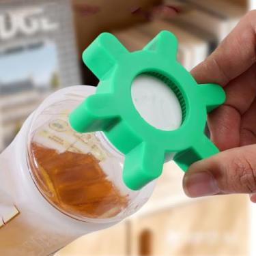 Imagem de 1 peça abridor de tampa de garrafa multifuncional exclusivo abridor de garrafa rotativo de plástico suprimentos de barra abridores de tampa de garrafa ferramenta de cozinha (verde)