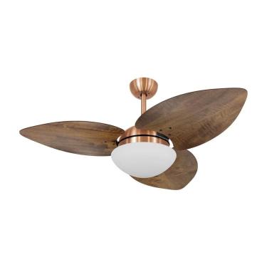 Imagem de Ventilador de Teto Dormamu Cobre 3 Pás Rádica Imbuia 127V