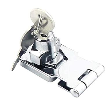 Imagem de Fechadura Da Porta Trava Fechaduras Do Armário Com Chaves Ferrolho Bloqueio Cromado Porta Da Garagem Ferrolho Bloqueio de Segurança Grampo