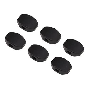 Imagem de Generic Botões de Afinação, Acabamento Requintado, ébano Durável + Metal, Fácil de Usar, Botão de Cabeça de Máquina de Afinador Ecológico para Guitarras Folk (pequeno quadrado)