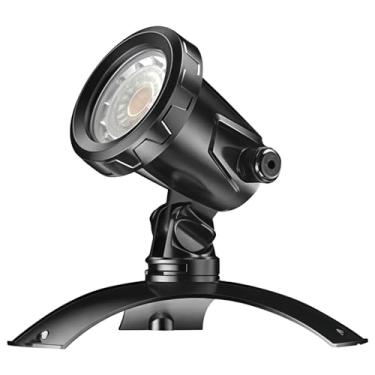 Imagem de Refletor de jardim à prova d'água, luz LED subaquática para lagoas, luz quente de 3W, iluminação submersível de paisagem, cabo de alimentação de 5 metros/500 cm, inclui base e estaca para uso no