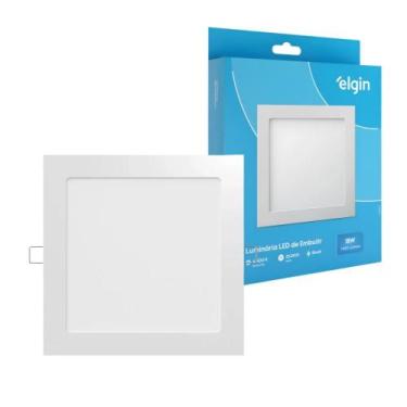 Imagem de Luminaria Plafon Painel Led 18w Embutir Quadrado Slim Elgin