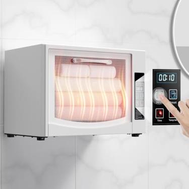 Imagem de SIXRARI Aquecedor de toalhas quentes de 25 L, aquecedores de toalhas montados na parede, aquecimento rápido (20/40/60 min), visor de LED, aquecedor de toalha temporizado inteligente para banheiro