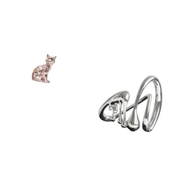 Imagem de Fenteer Escultura Minimalista de Gato, Estatueta Decorativa, Arte Animal Abstrata, Ornamento para Lareira, Presente de Inauguração, Mesa de Centro, Decoração