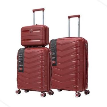 Imagem de Combo Malas Bordo Média + Frasqueira Polipropileno Cadeado TSA Original-Unissex