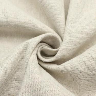 Imagem de David accessories Tecido de linho de algodão e poliéster 99 x 149 cm Tecido de linho de cor lisa lisa para bordado, costura, saias, bolsa, bordado, toalhas de mesa e artesanato (branco parcial)