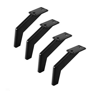 Imagem de ZJYWMM 4 peças de pernas de móveis estilo industrial moderno pernas de mesa DIY aço carbono móveis móveis pés suporte sofá perna mesa pernas pernas pernas cama pernas armário TV pernas (13 cm/5,2 pol