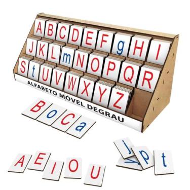 Imagem de Alfabeto Móvel Degrau 130 Peças Montessoriano Branco - Cia Laser