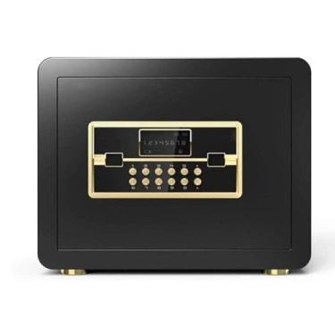 Imagem de Cofre de segurança à prova d'água à prova de fogo, sistema antifurto de senha eletrônica digital, caixa de bloqueio multiuso para uso doméstico e escritório, 38 x 30 x 30 cm (preta)