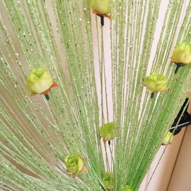 Imagem de Cortina da tampa da porta, Cortina da porta frontal, Cortinas com cercadura para, da moldura da, cortina de de privacidade, divisória de quarto, cortinas de linha com rosa, decoraçõe