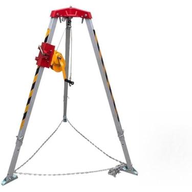 Imagem de HYUIO Kits de proteção contra quedas, kit de tripé de espaço confinado 1200 1800 1,179 kg Tripé de resgate de guincho autotravante, conjunto de equipamento de entrada e resgate de bueiro, tripé