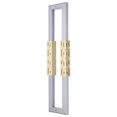 Imagem de STXYANGV Puxador de porta de celeiro de aço inoxidável, instalação traseira para trás maçaneta de porta deslizante interna externa, puxador de porta para chuveiro de cozinha de salão de hotel (cor