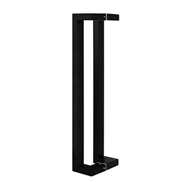 Imagem de Puxador de porta de vidro de tubo quadrado de aço inoxidável/maçaneta de porta de celeiro de madeira - preto, 4 comprimentos -425 × 400 mm