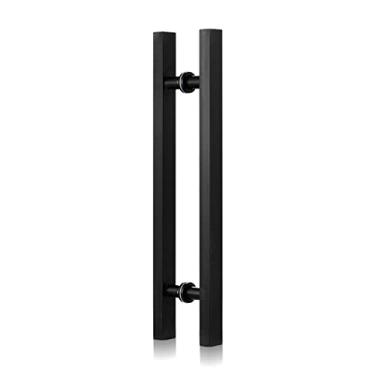 Imagem de Puxador de porta de 20 30 40 polegadas de comprimento para porta de vidro deslizante, puxadores modernos quadrados de empurrar para porta frontal para Home Company Mall, aço inoxidável/preto fosco