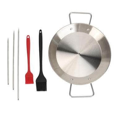 Imagem de Grelha de espeto vertical, churrasqueira de aço inoxidável para cozinhar ao ar livre, design destacável para, churrasqueira multifuncional excelente para reuniões de família, kebabs e (com pincel)