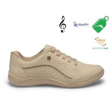 Imagem de Tênis Feminino Kolosh Nude Casual com Calce Fácil Leve, Confortável e com Tecnologia Touch-Feminino