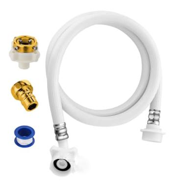 Imagem de Mangueira de entrada para máquina de lavar – Kit de linha de abastecimento de água longa, acessórios de latão, conexão fácil para lavanderia e trailer - fácil instalação