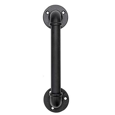 Imagem de Corrimãos de ferro forjado corrimãos de parede para degraus de escada - ferro forjado escuro fácil de instalar corrimãos de deck de varanda para escadas externas e internas (3 pés a 20 pés) (tamanho