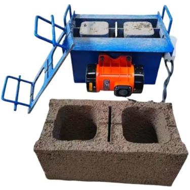 Imagem de Máquina formadora de bloco de cimento elétrico, frequência de vibração rápida, 212 vezes min, produz 30 tijolos ocos por hora, ideal para uso doméstico