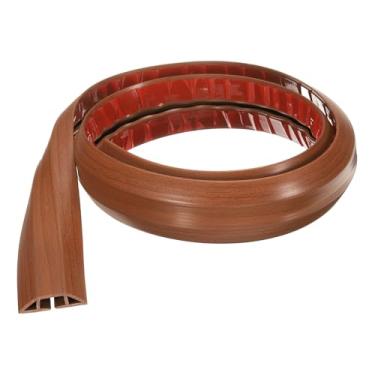 Imagem de Generic Capa de cabo de 1,2 m L 1,55 x A 0,28 Canal interno PVC esconde extensão, protetor de fios para evitar desvios de cabos, gerenciamento de cabos, madeira marrom