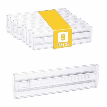 Imagem de ChefktCove Pacote com 8 divisórias de gaveta para roupas, 8 cm de altura, 28,8 a 50 cm, organizador de gaveta expansível ajustável, separadores de plástico transparente para cômoda, roupas de bebê