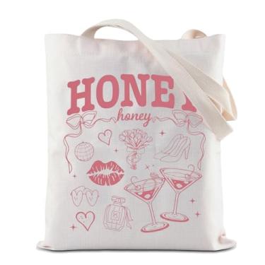 Imagem de ZJXHPO Sacola de lua de mel Just Married reutilizável, bolsa de compras de supermercado, bolsa de ombro para casal, bolsa de mão para festa de casamento, Bolsa de mel, Medium