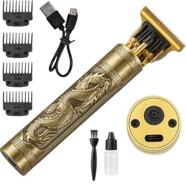 Imagem de Máquina Profissional Dragão – Acabamento Premium, Sem Fio, Recarregável USB, Para Cabelo, Barba e Pezinho + Kit com 4 Pentes e Lâmina Ajustável