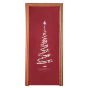 Imagem de Blueangle Capa de porta de árvore de Natal branca brilhante elástica - Faixa de porta frontal de tecido elástico para Natal, decoração de festa em casa ao ar livre (788)