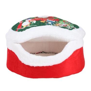 Imagem de Bothyi Linda casa de gato de Natal, cama de gato, caverna para animais de estimação, cama de condomínio quente, semi-fechada, cama de cachorro de Natal, Verde